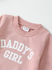 Children's Letter Graphic Sweatshirt and Pants Set 