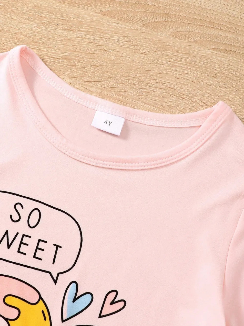 Children's Donut Round Neck Top and Pants Set 