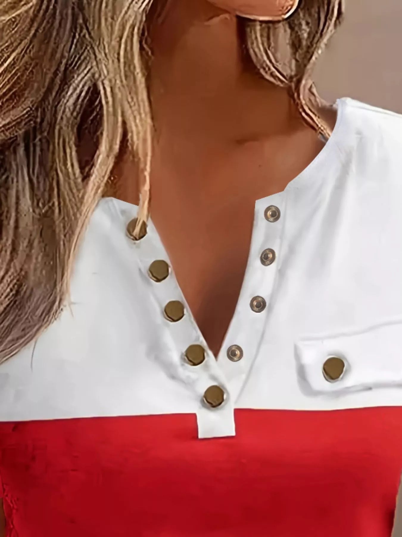 Color Block Short Sleeve Casual T-Shirt 