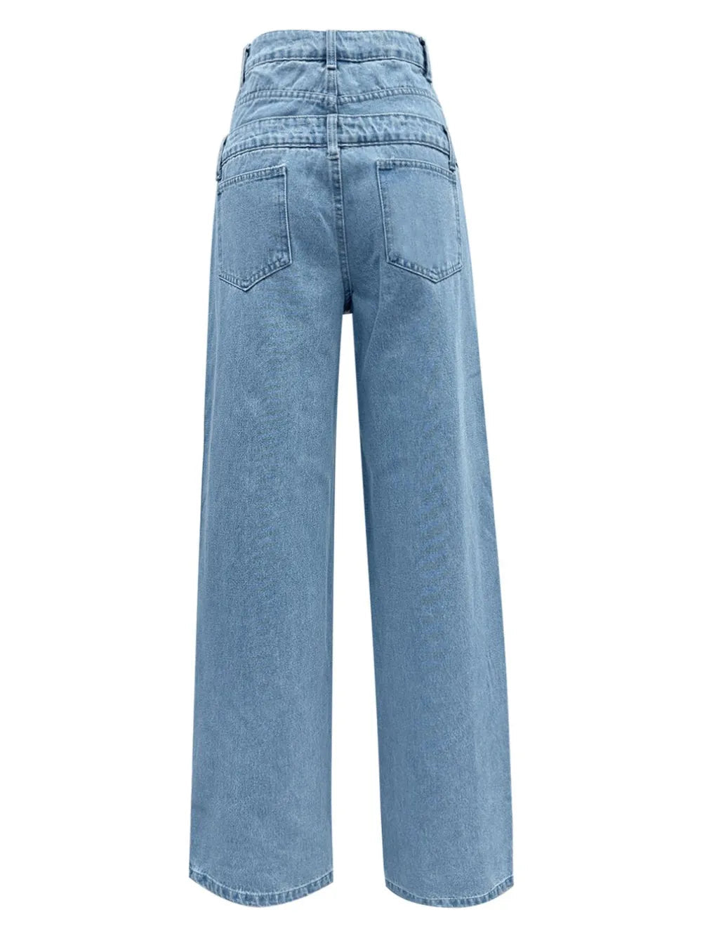 Faux Layered High Waist Jeans 