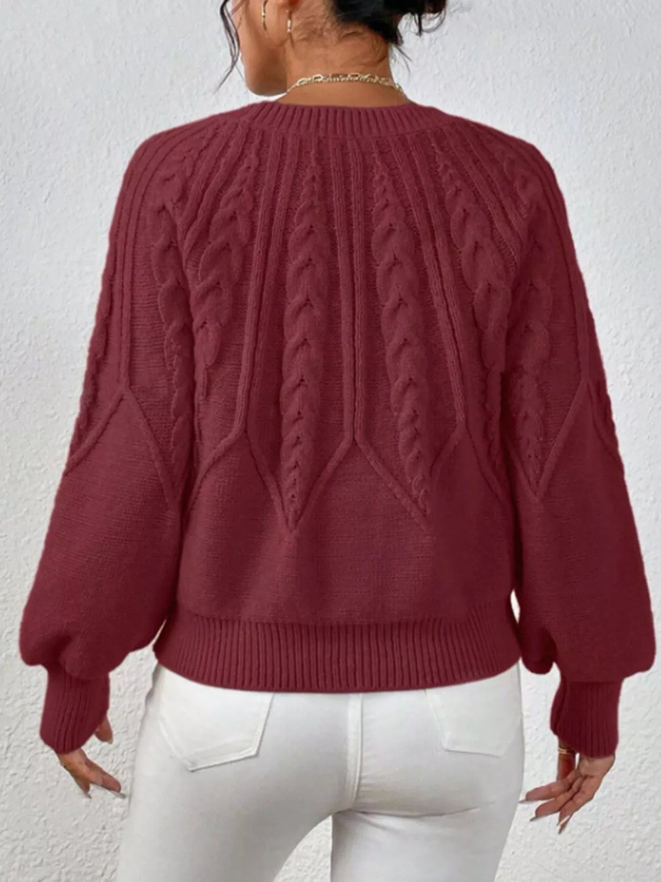 Cable Knit Long Sleeve Sweater 