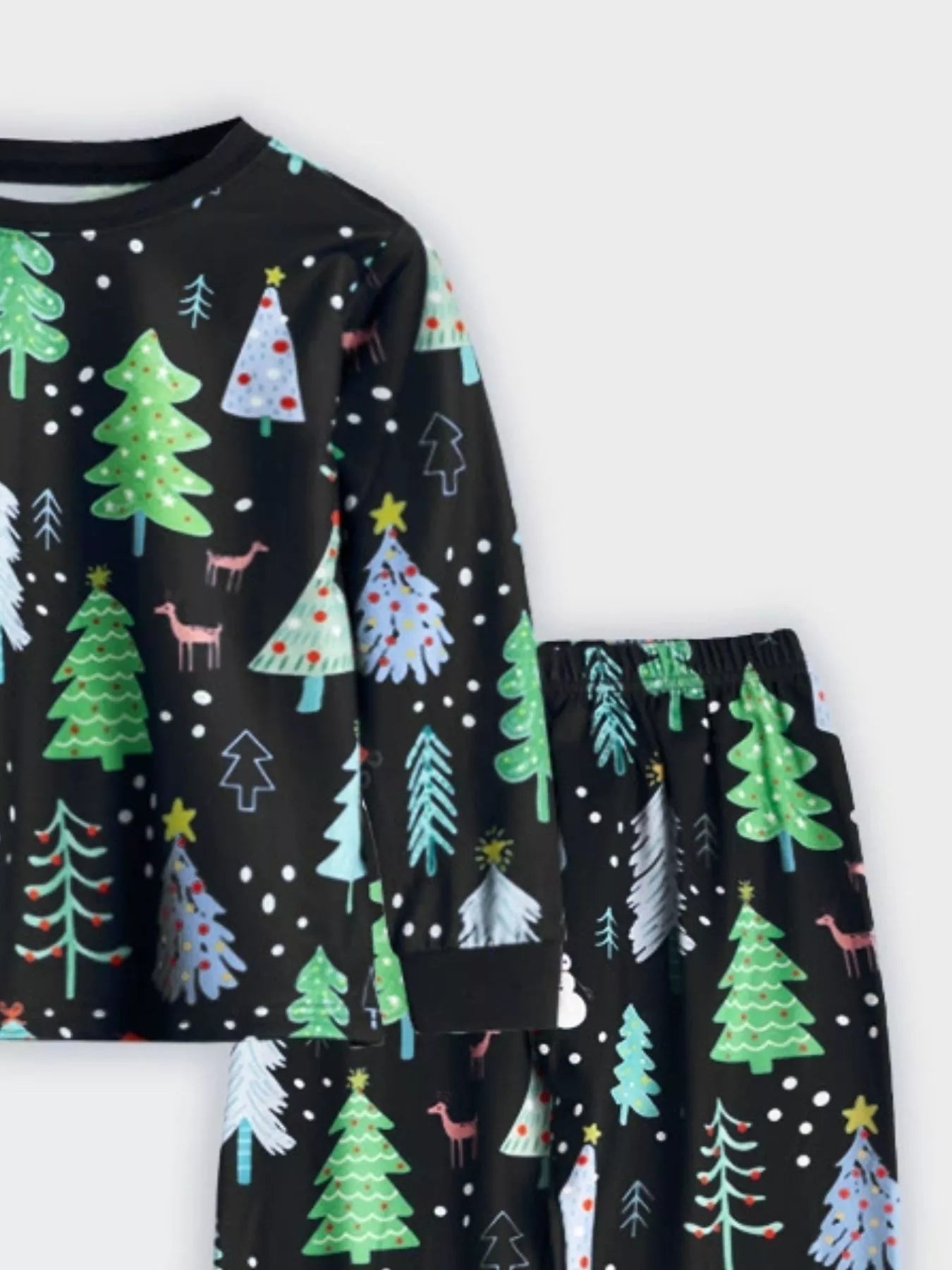 Children's Christmas Tree Print Pajama Set 