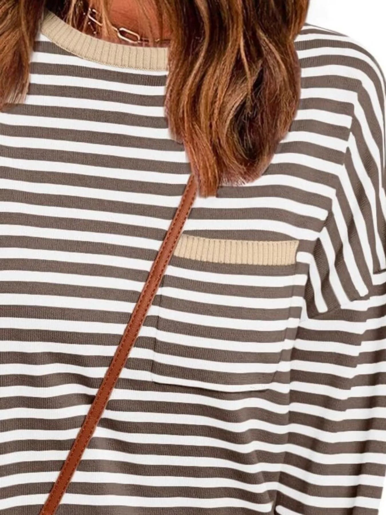 Striped Round Neck Long Sleeve Knit Top 