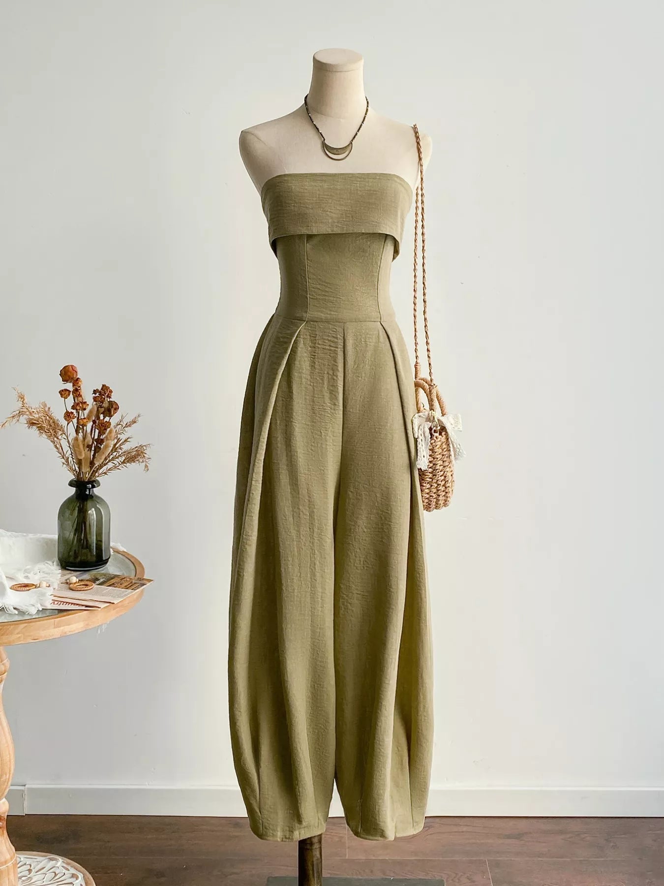 Wide Leg Tube Jumpsuit 