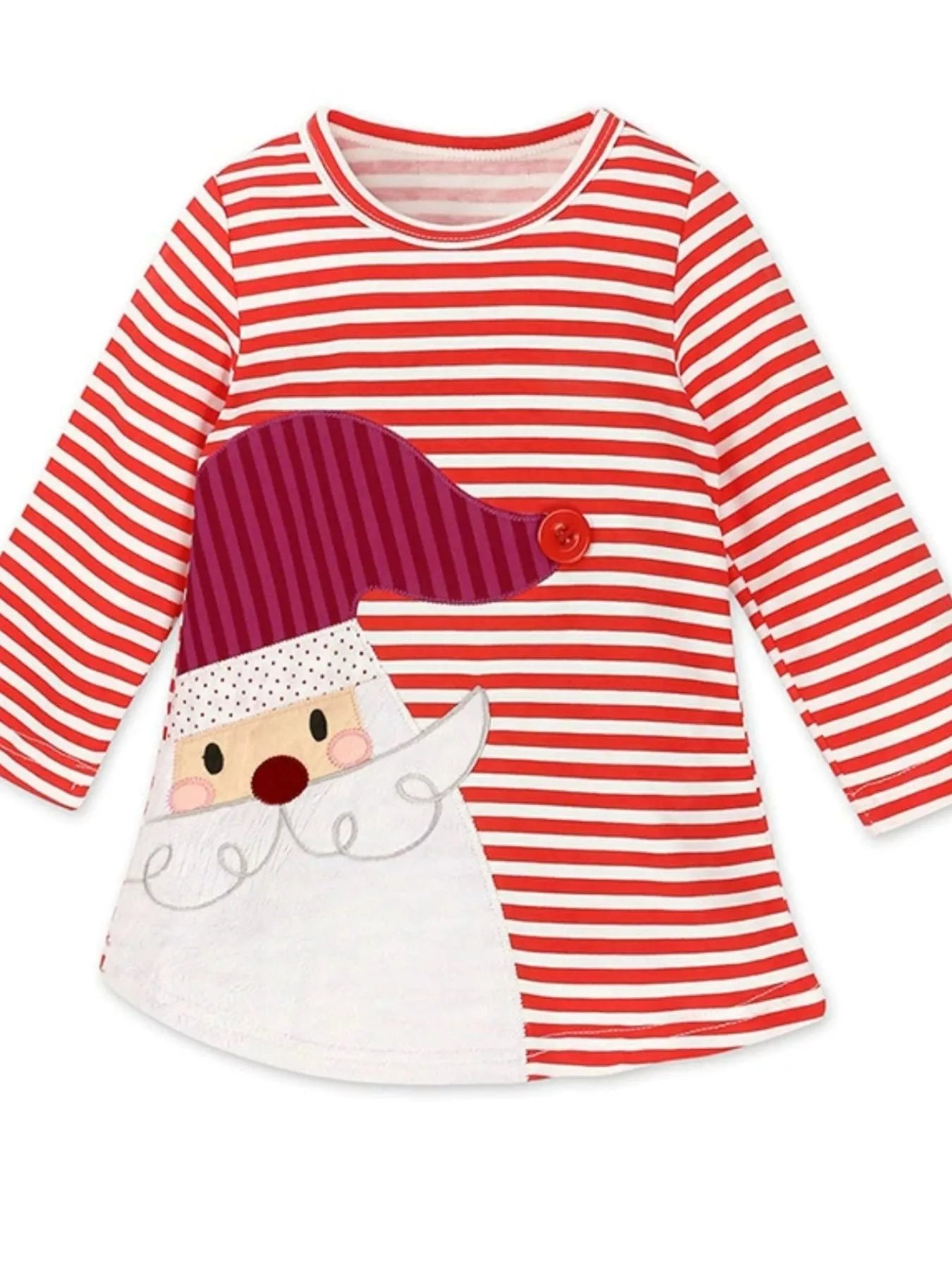 Children's Christmas Reindeer Striped Dress 