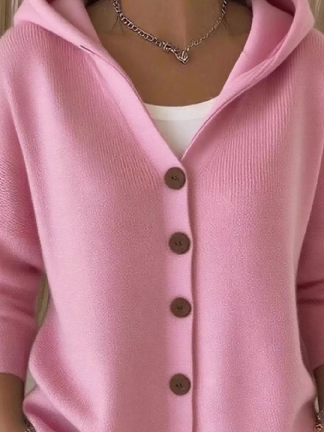 Full Size Button Up Long Sleeve Cardigan Plus Size 