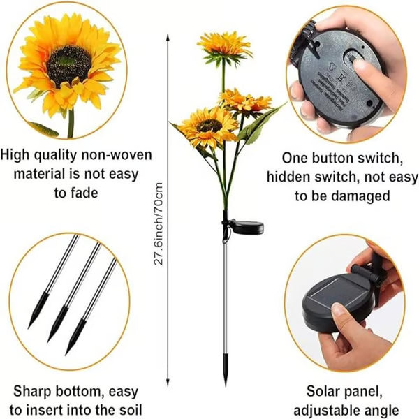 🌞Solar LED Sunflower Garden Lights-29.6inch/74cm 