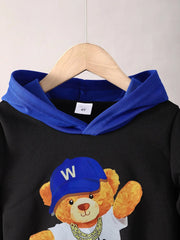 Children's Cartoon Graphic Hoodie and Pants Set 