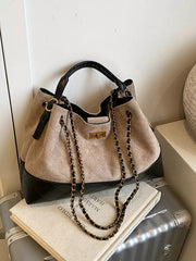 Quilted Leather Chain Strap Crossbody Bag 