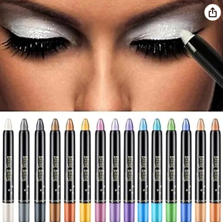 15 Colors Highlighter Eyeshadow Pencil Glitter Eyeshadow Eyeliner Pencil 