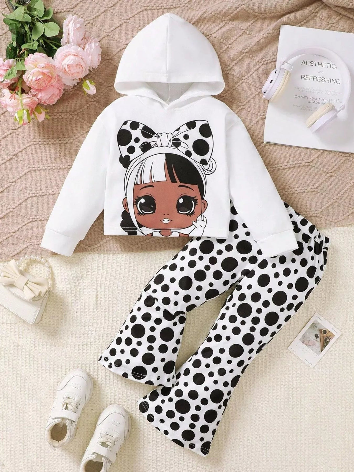 Children's Graphic Long Sleeve Hoodie and Pant Set 