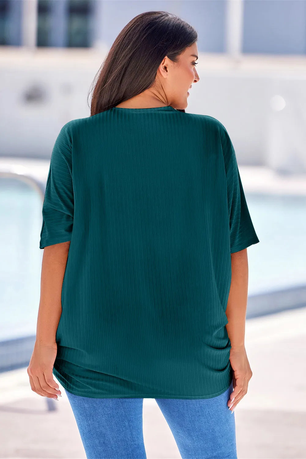 Plus Size Ribbed Cocoon Cover Up 