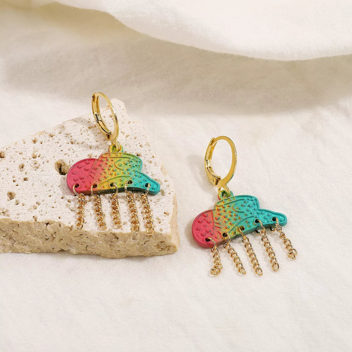 Rainbow Cloud Dangle Earrings 