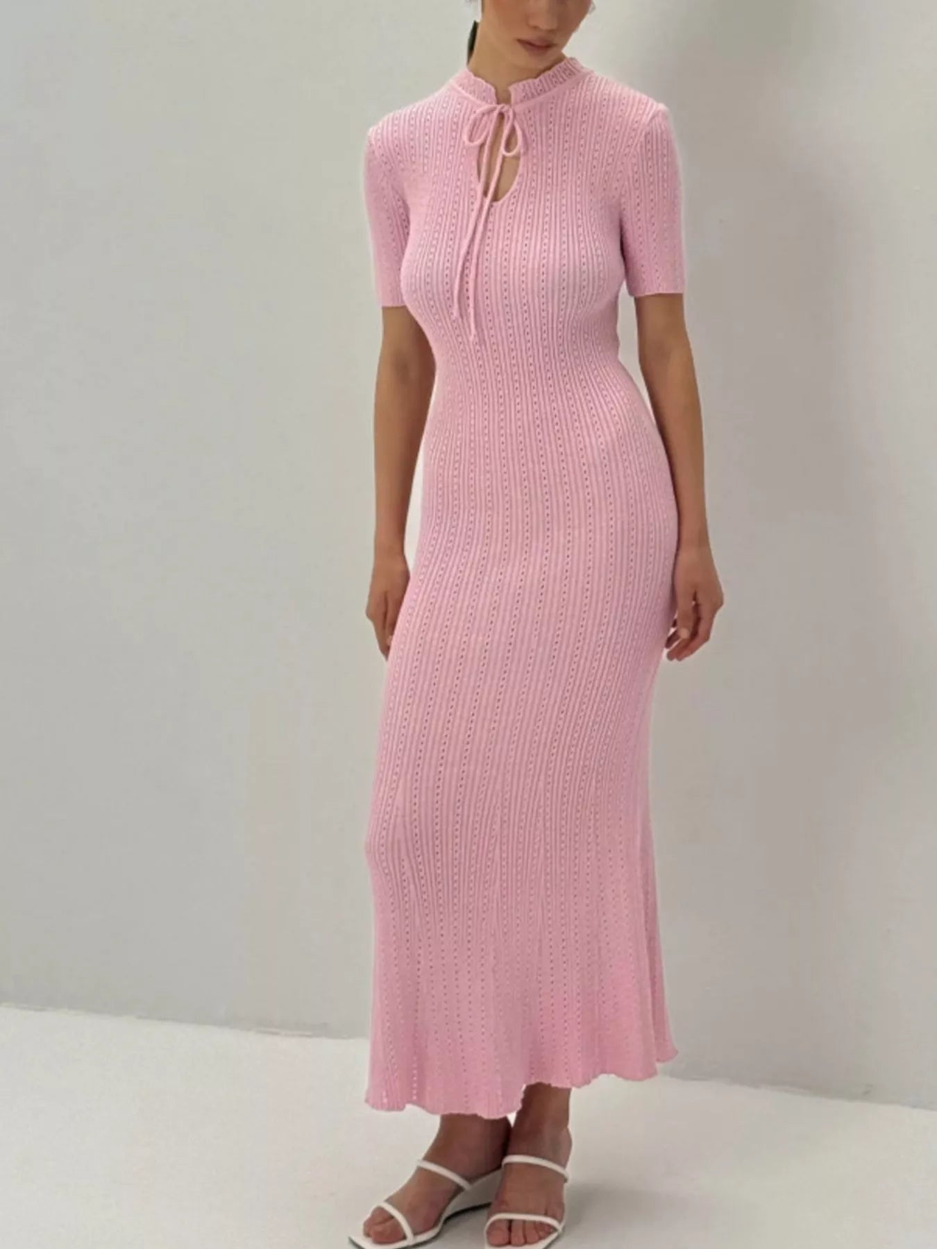 Short Sleeve Knitted Mermaid Dress 