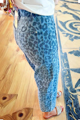 Leopard Print High-Waisted Relaxed Fit Jeans 