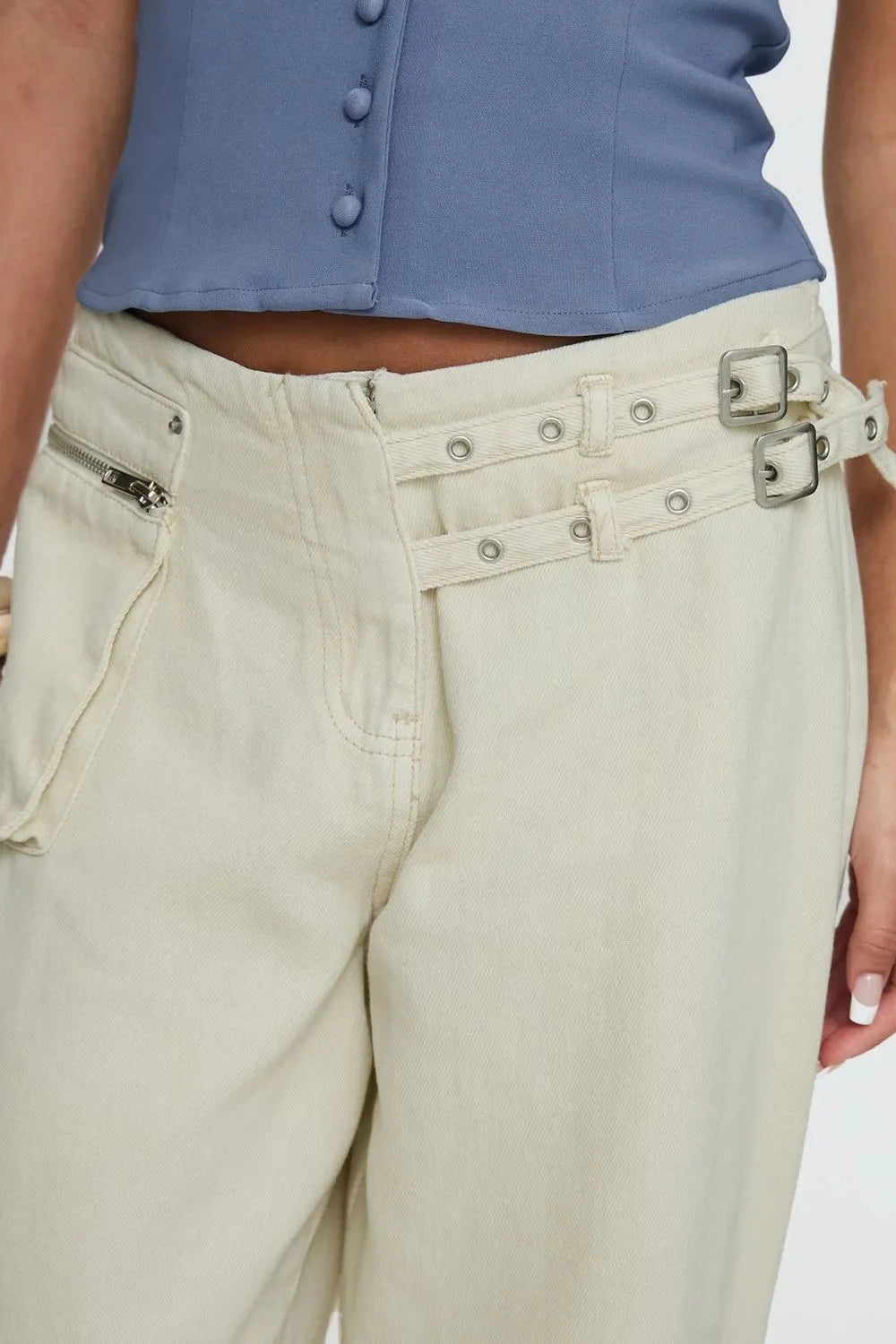 Wide Leg Jeans with Pockets 