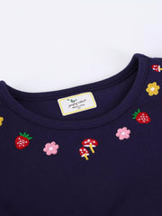 Children's Embroidered Long Sleeve Casual Dress 