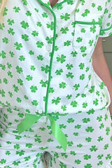 Lucky Clover Shirt and Shorts Lounge Set 