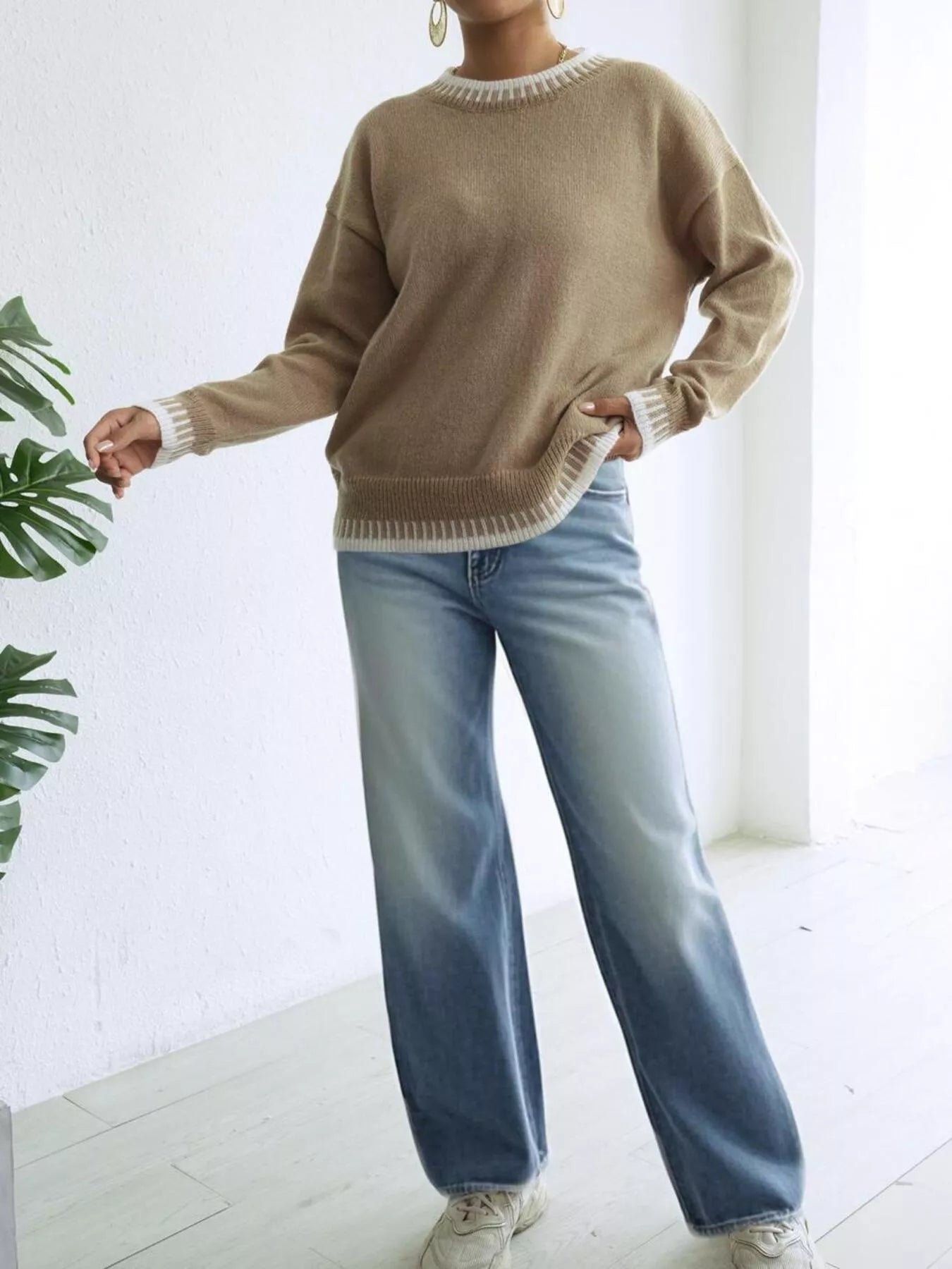 Relaxed Fit Long Sleeve Sweater 
