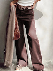 Wide Leg High Waist Denim Jeans 