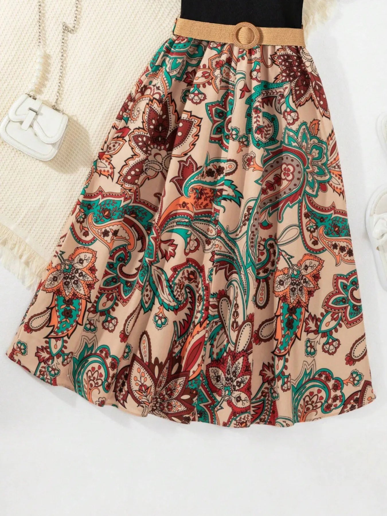 Children's Printed Short Sleeve Dress 