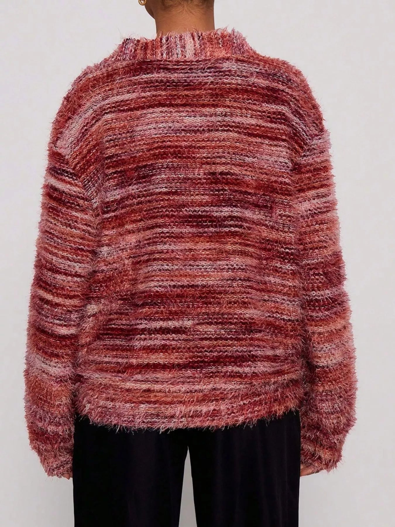 Chunky Knit V-Neck Button-Up Cardigan 
