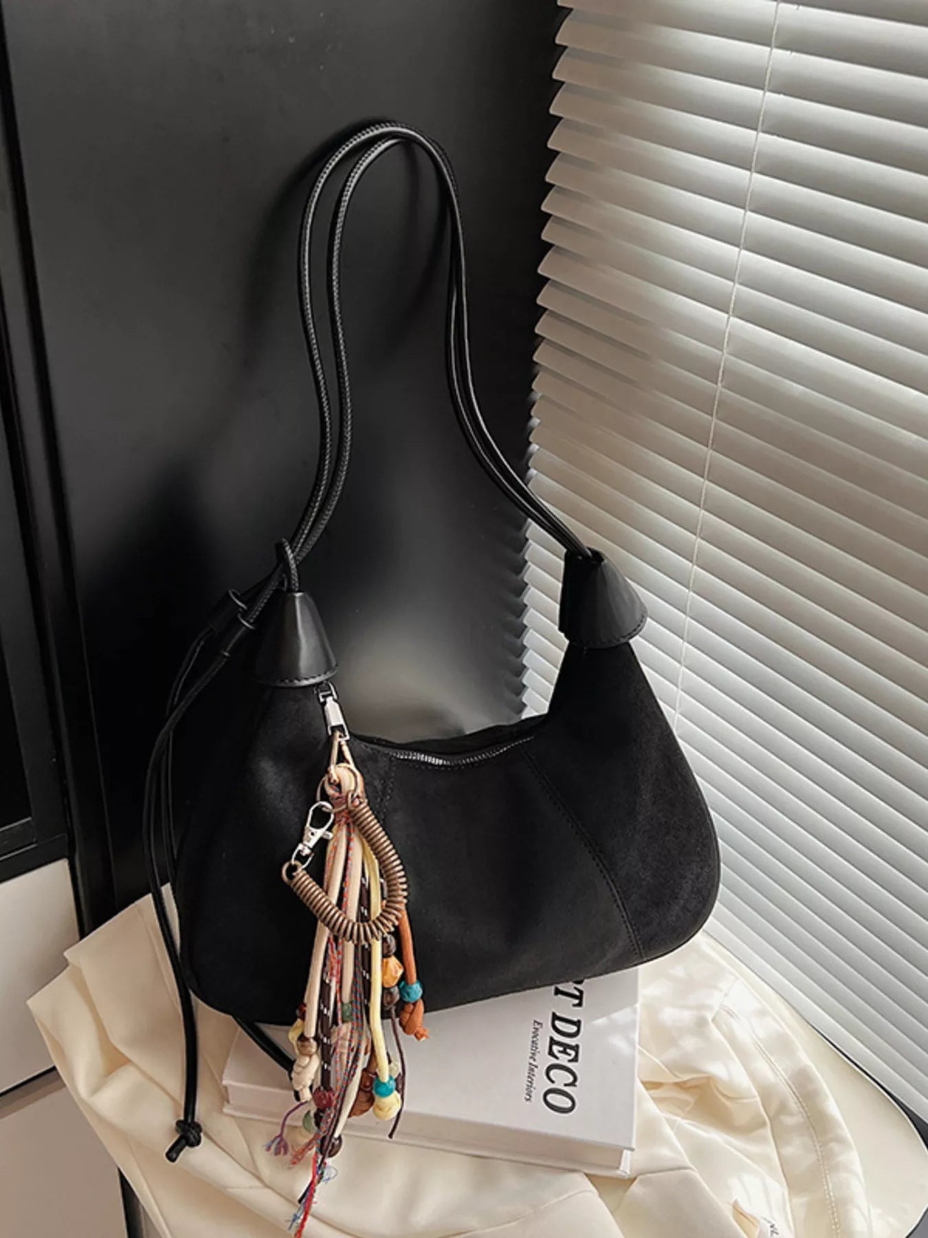 Vintage Suede Tassel Shoulder Bag 