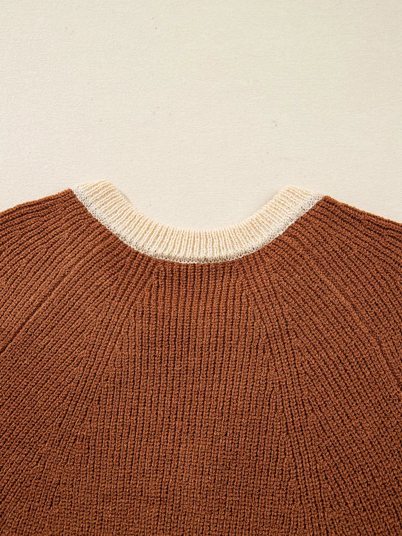 Contrast Knit V Neckline Cardigan 