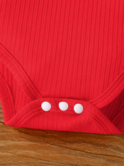 Children's First Christmas Bodysuit and Plaid Dress Outfit Set with Headband 