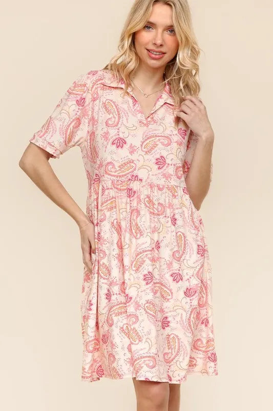 Haptics  Fit and Flare Paisley Print Knit Dress 