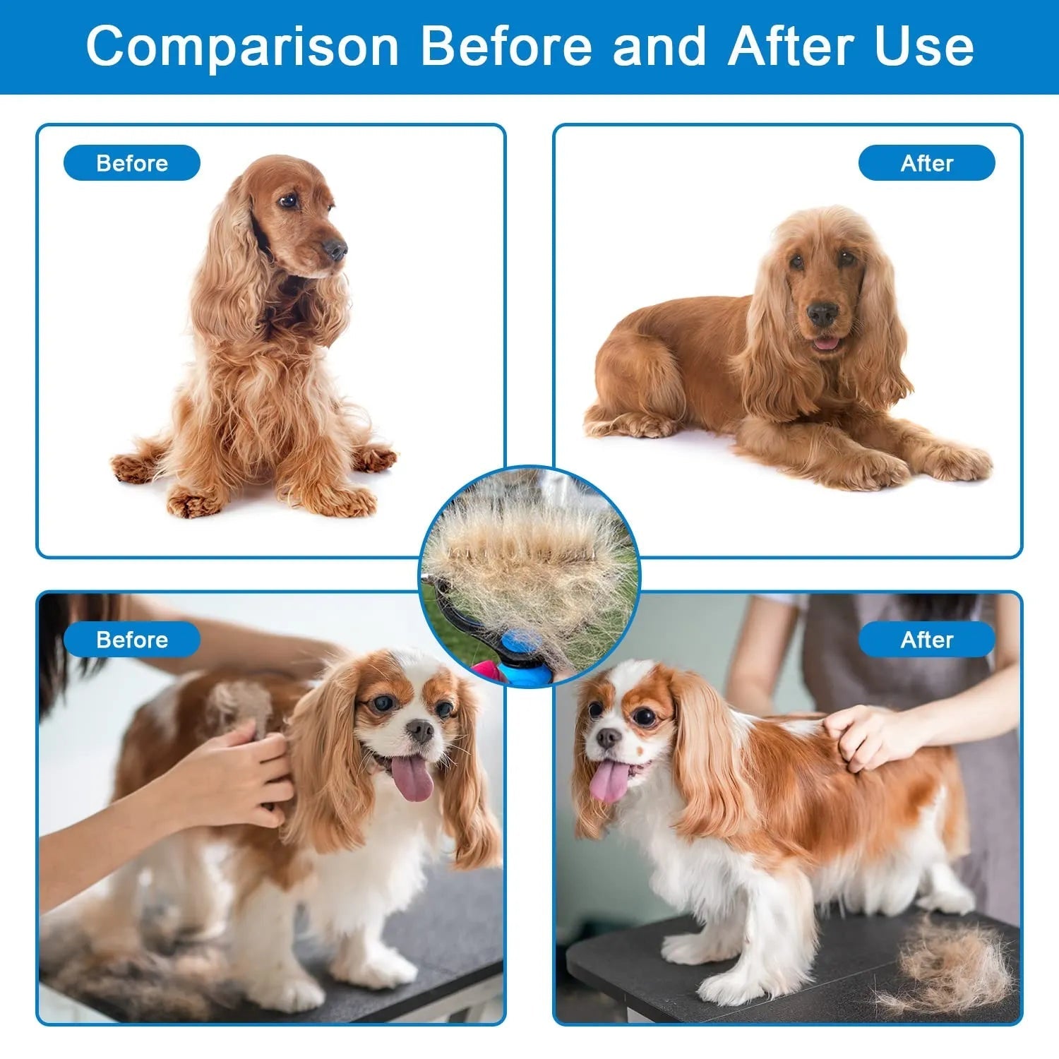 Daily Coat Rake | 2-In-1 Deshedding And Dematting Comb For Medium To Large Dogs 