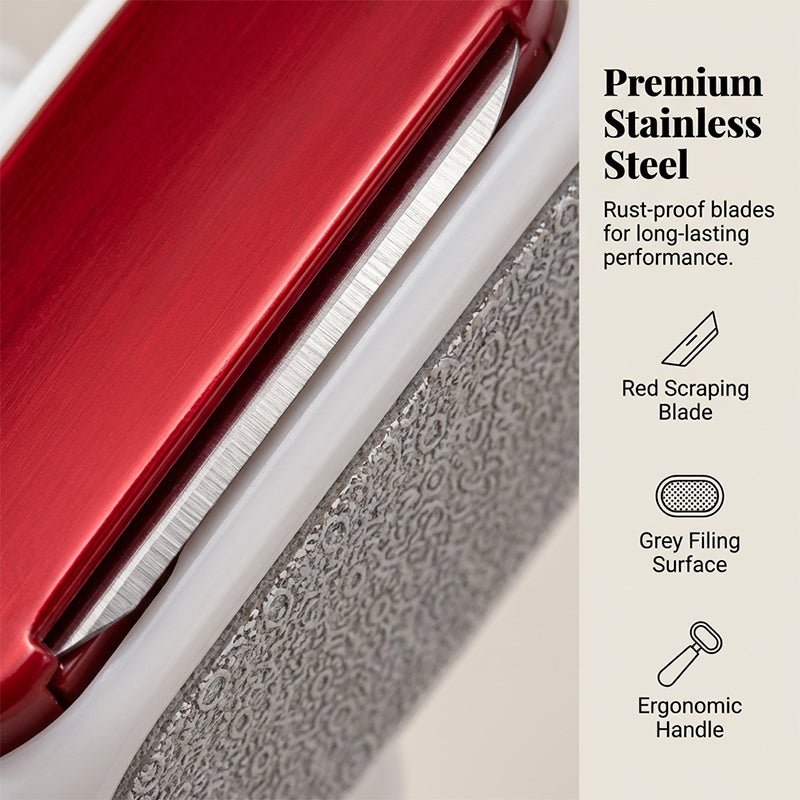 DailySmooth Stainless Callus File | Two-Surface Foot Care Tool 