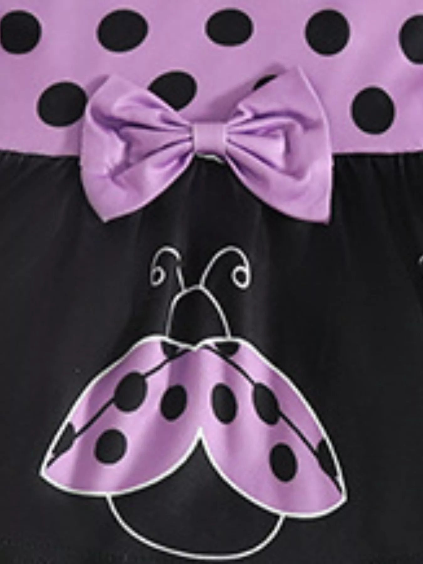 Children's Ladybug Print Ruffle Trim Top and Pants Set 