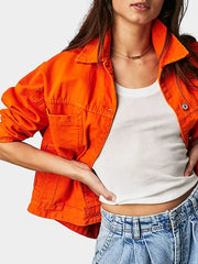 Button Up Long Sleeve Denim Jacket 