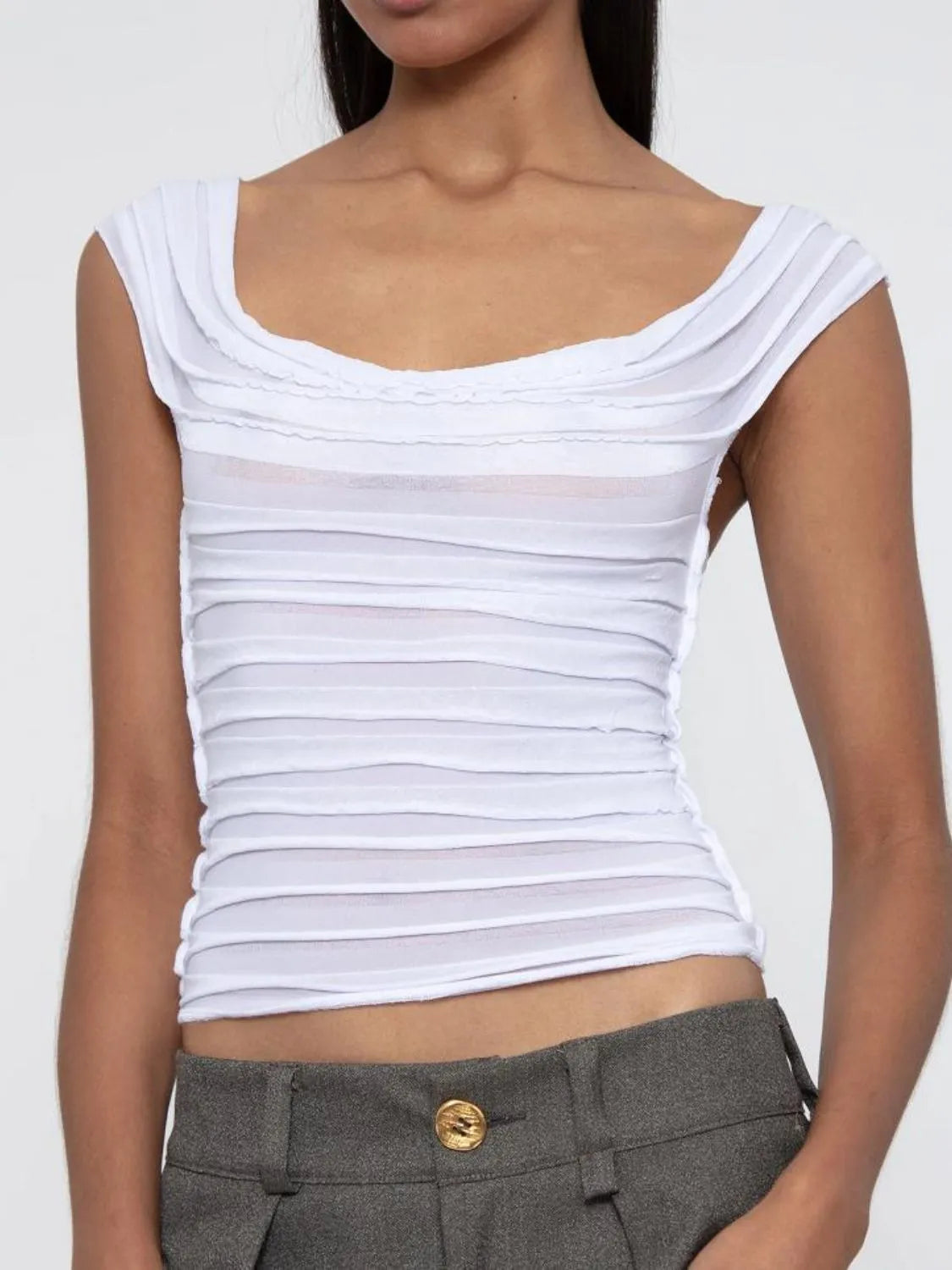 Ruched Solid Tank 