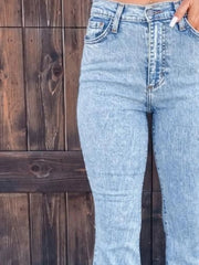 Raw Hem Bootcut Jeans 