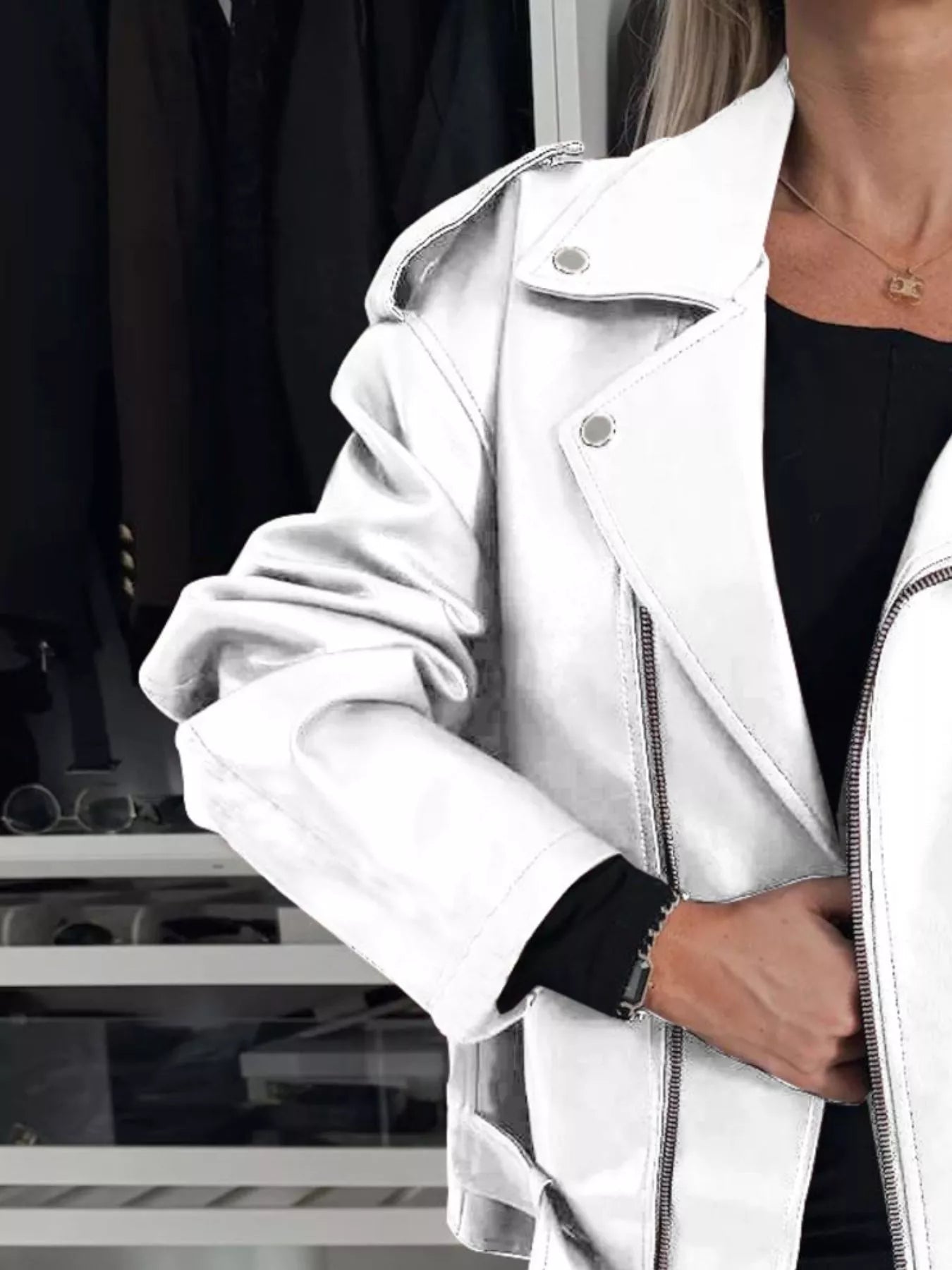 Full Size Zip Up Long Sleeve Jacket Plus Size 