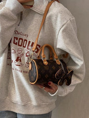 Barrel Crossbody Bag with Charm 