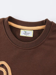 Children's Dinosaur Embroidered Crew Neck Sweatshirt 