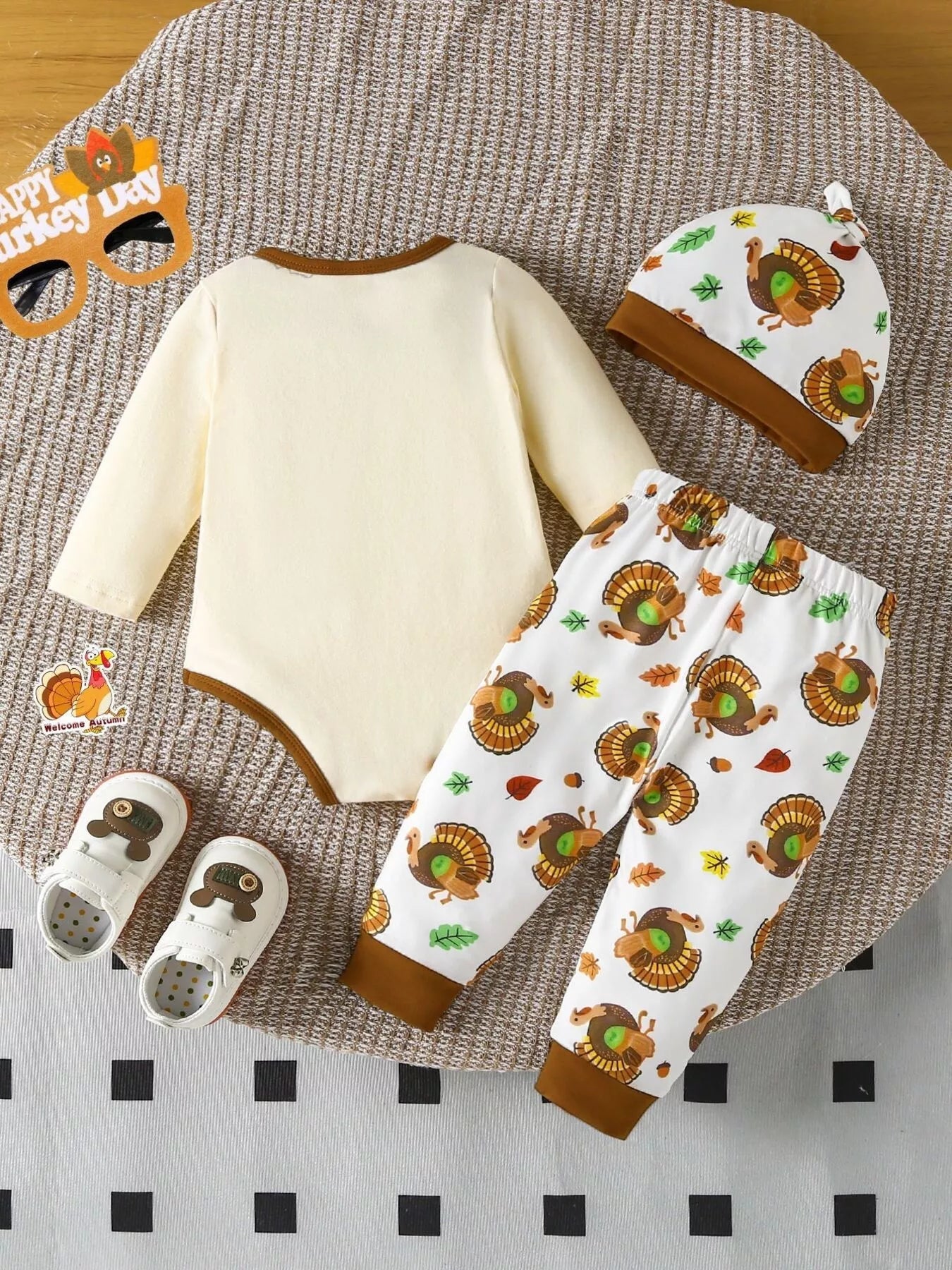 Children's My 1st Thanksgiving Turkey Graphic 3-Piece Set 