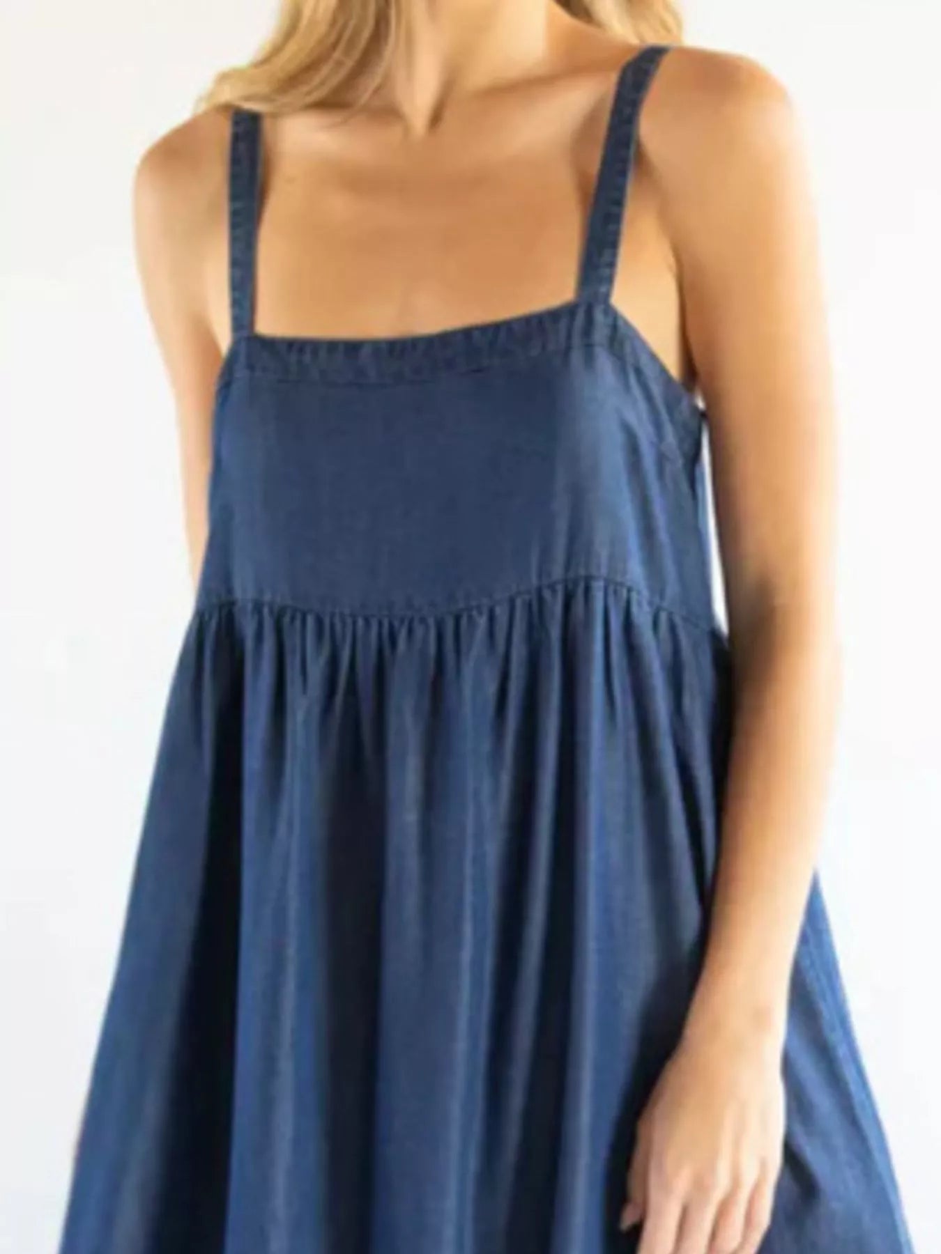 Full Size Square Neck Cami Dress with Side Slit Plus Size 