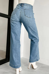Button Fly High Waist Jeans 