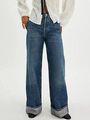 Cuffed Jeans with Pockets 