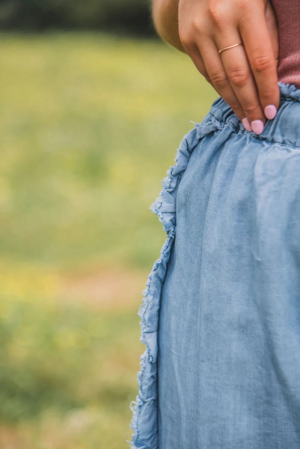 Raw Hem Wide Leg Jeans 