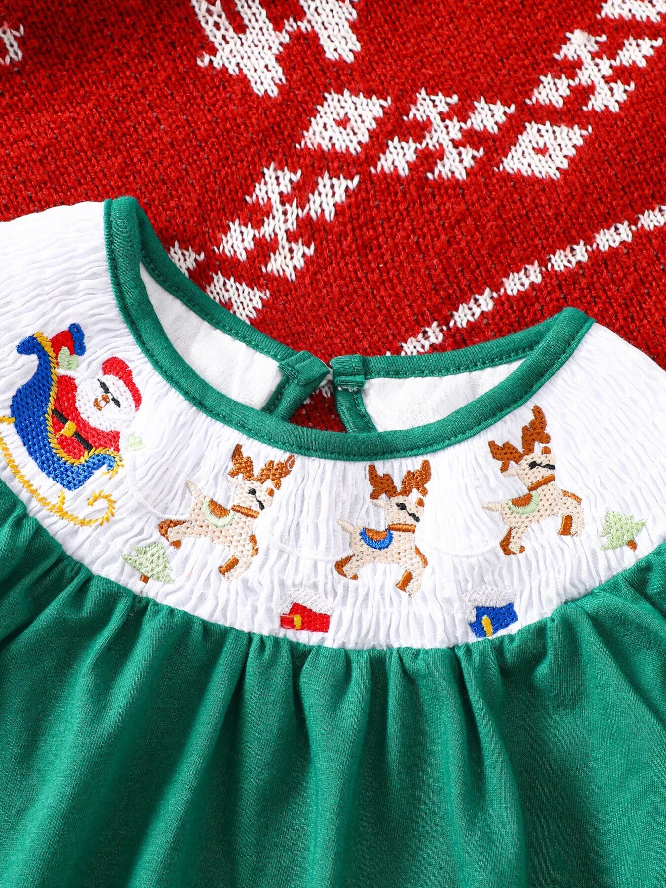 Children's Christmas Embroidered A-Line Dress 