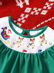 Children's Christmas Embroidered A-Line Dress 