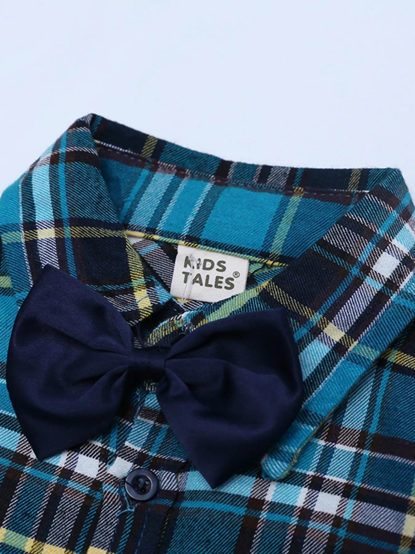 Children's Plaid Shirt & Distressed Jeans with Suspenders Set 