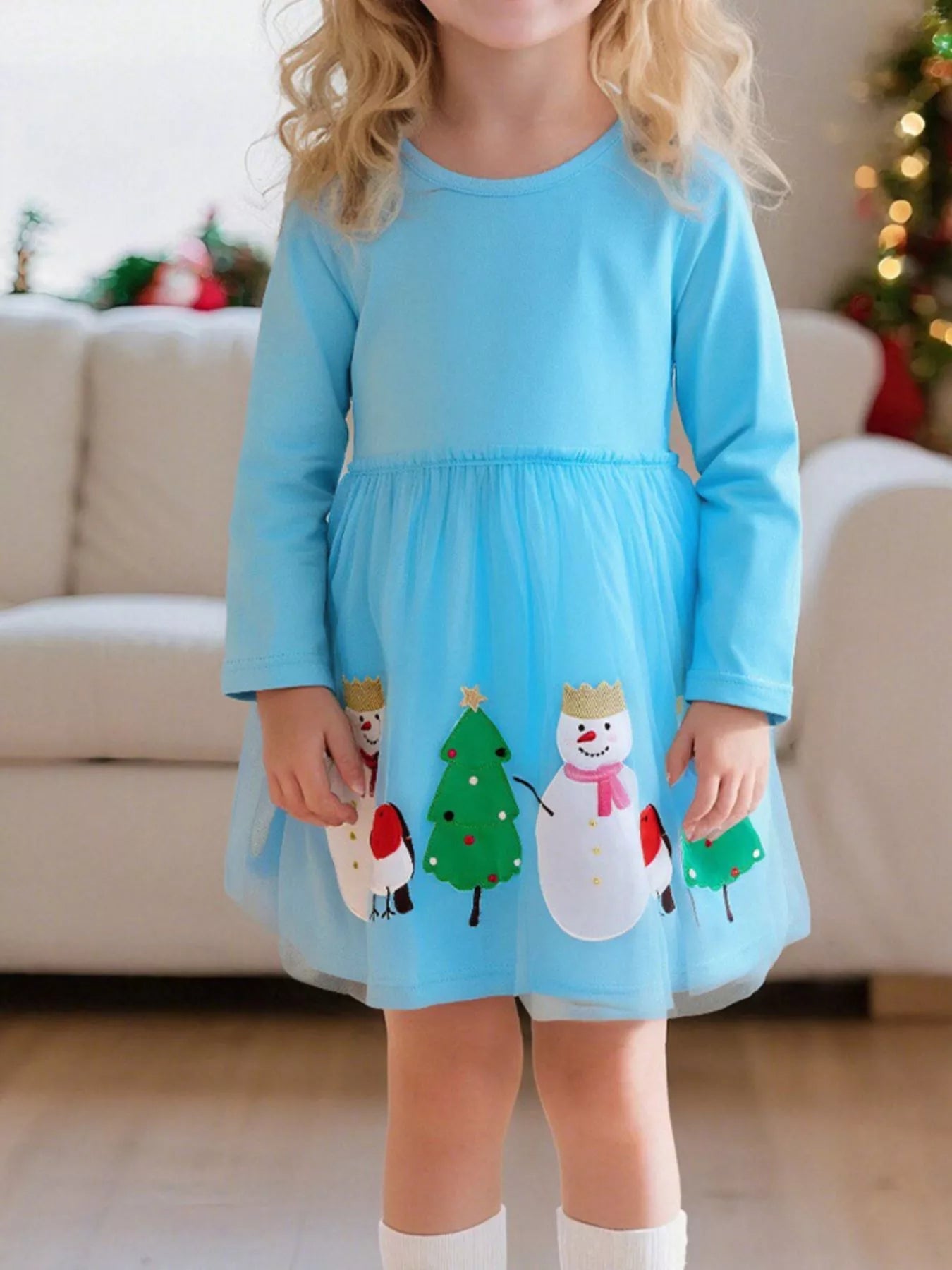 Children's Christmas Long Sleeve Dress 