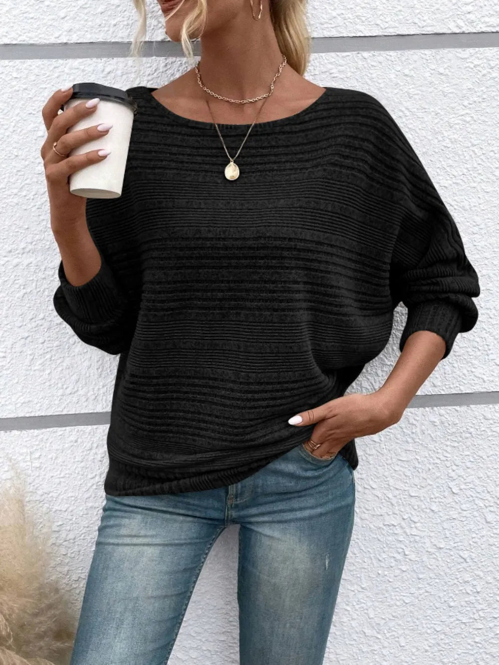 Full Size Round Neck Long Sleeve Top 
