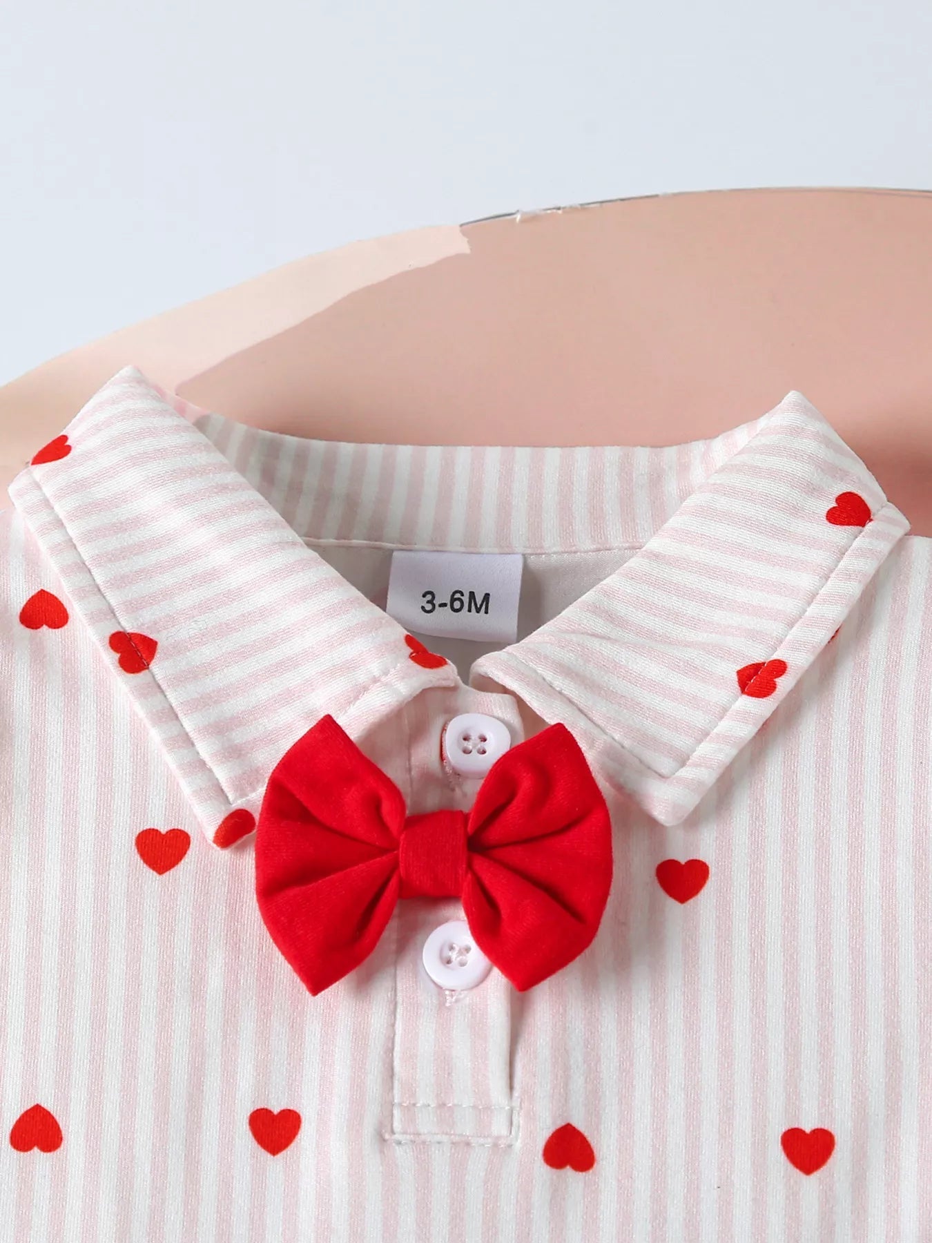 Children's Heart Print Bodysuit & Suspender Pants Set 